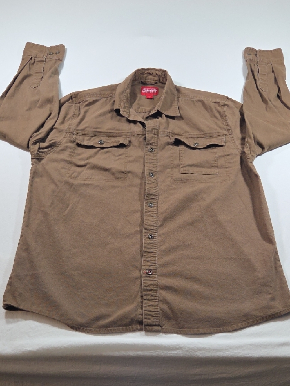 Coleman Men's Long-Sleeve Casual Button Up Shirt Brown Cotton Outdoors Casual - Picture 6 of 10